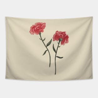 January Birth Flower - Red Carnation Tapestry