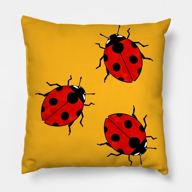 Ladybugs Pillow by Abby Venture