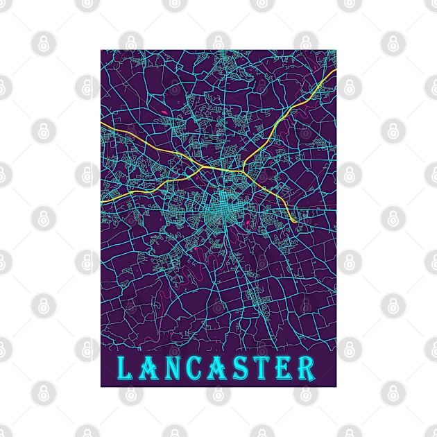 Lancaster Neon City Map by tienstencil