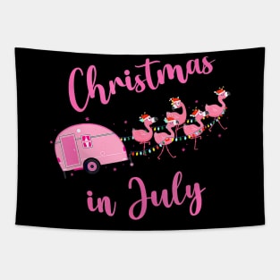 Funny Flamingo Pink Camping Car Christmas In July Tapestry