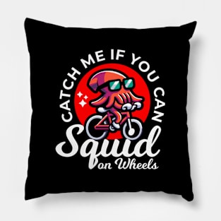 Funny Squid on Wheels Pillow