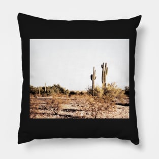 Cacti, Desert, Landscape, Sky, Nature print Pillow