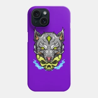 WOLF HEAD IN SKULL Phone Case