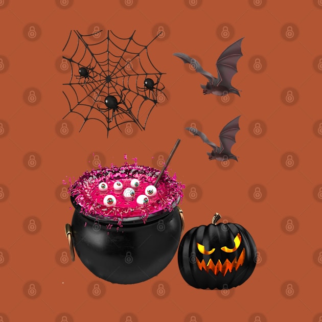 Halloween Black Spiders Evil Pumpkin by tfortwo