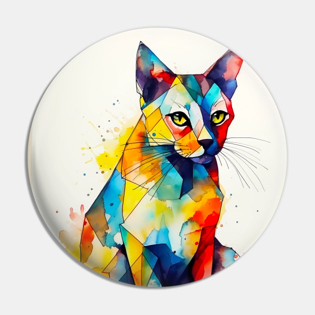 Geometric Cat Pin by ShopBuzz