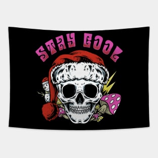 STAY COOL XMAS SKULL Tapestry