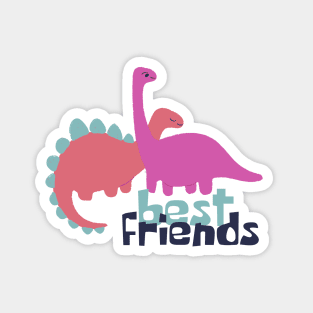 Best Friends cute pink dinosaurs Magnet