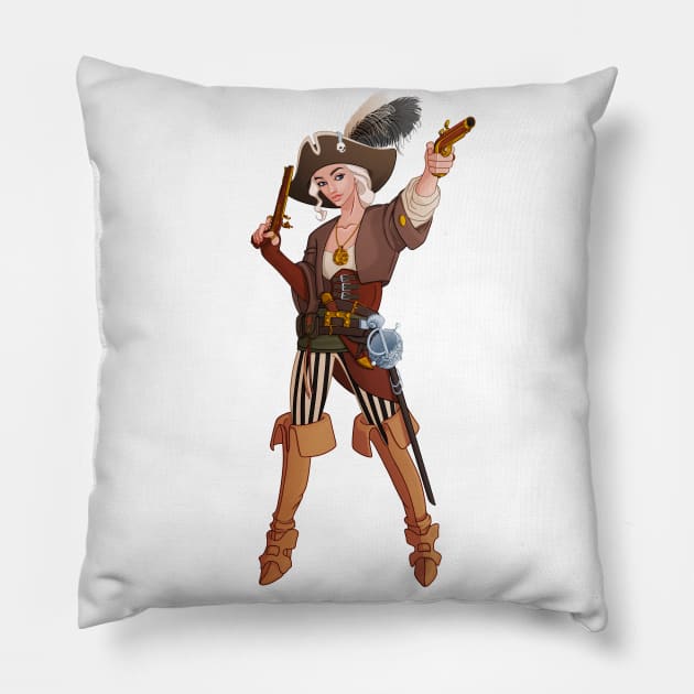 Pirate girl Pillow by VermilionBlond