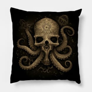 Eldritch Whispers - Vintage Skull Grasp Pillow