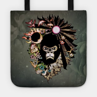 Wonderful gorilla with flowers Tote
