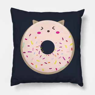 Pink Kawaii Donut Cat Pillow