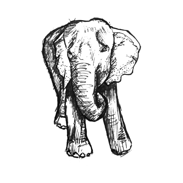 Elephant Sketch (Dark) by pixelvision