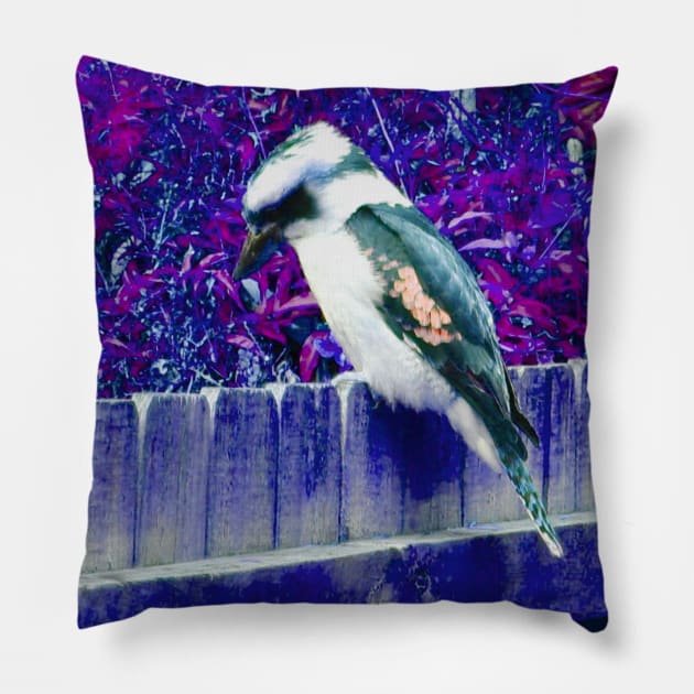 The Inverted Colours of the Kookaburra Pillow by Mickangelhere1