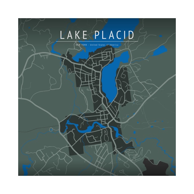 lake placid map by boy cartograph