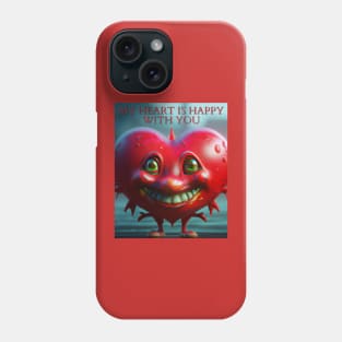 my heart is happy with you Phone Case