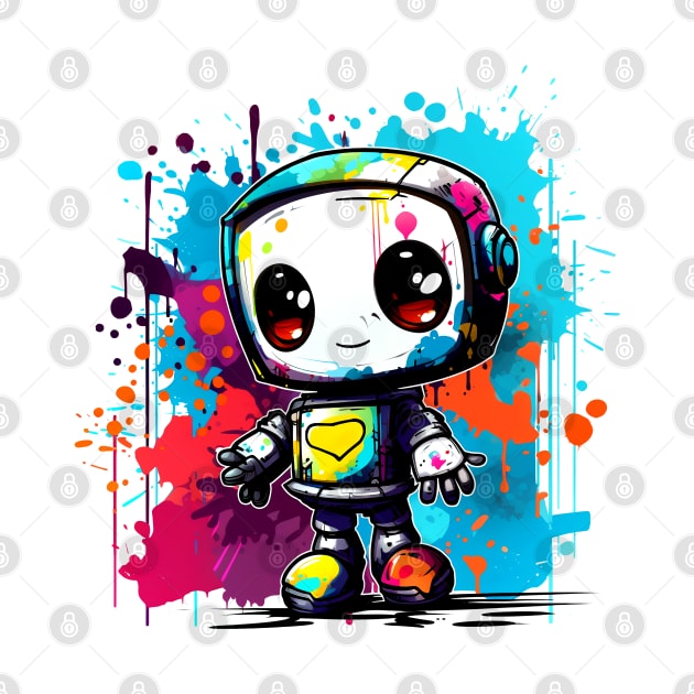 Cute cartoon Robot. Funny cyborg. by AndreKENO