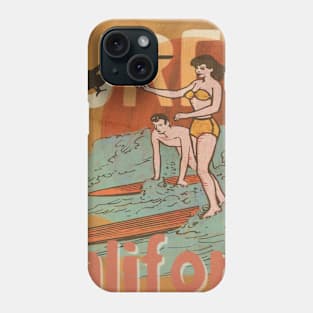 surfing california vintage poster Phone Case