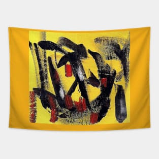 Yellow abs 123 Tapestry