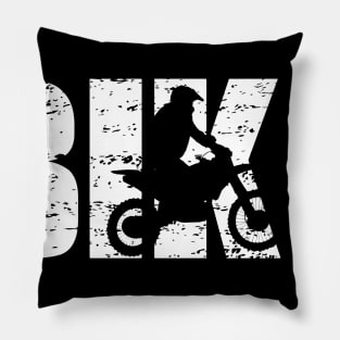 Distressed Look Motorcycling Gift For Motorcyclist Pillow