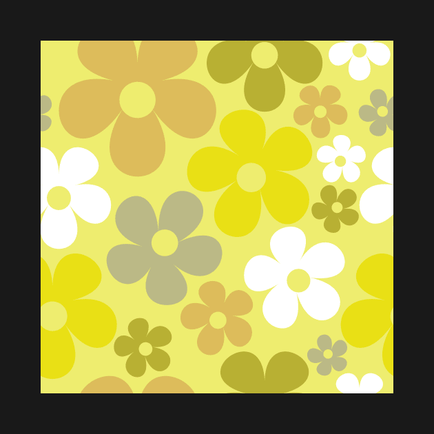 Hippie Floral Yellow Pastel Flower Seamless Pattern by 2CreativeNomads