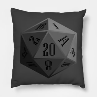 Gray D20 Pillow