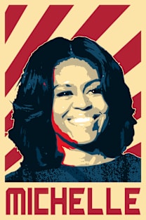 Michelle Obama Retro Propaganda Magnet