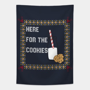 Here For The Cookies - Holiday Ugly Sweater Tapestry