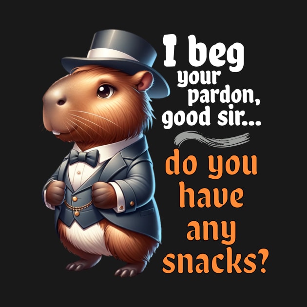 Capybara Gentleman Seeks Snacks Funny Victorian by Critter Chaos