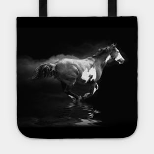 Galloping Pinto Horse and Smoke Tote