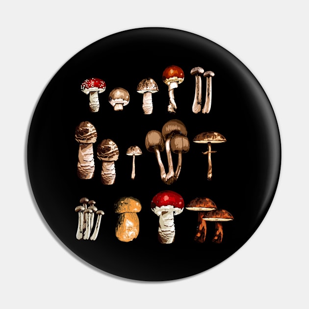 Mushroom Picker Mushrooms Collection Nature Lover Pin by Foxxy Merch