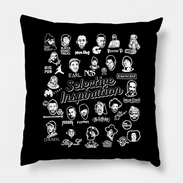 Selective Inspiration - Rap Legends Pillow by MadNice Media