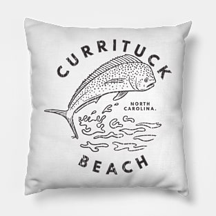 Currituck Beach, NC Summertime Vacationing Mahi Mahi Big Head Fish Pillow