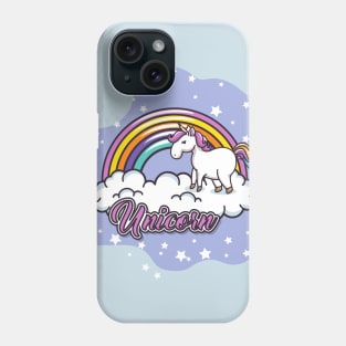 Cute Little Unicorn & Rainbow On Cloud Phone Case