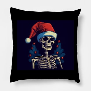 skeleton Santa Claus Pillow