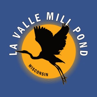 La Valle Mill Pond in Wisconsin Heron Sunrise T-Shirt