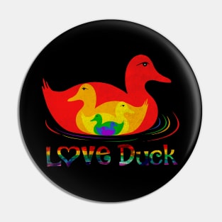 Cute Duck Rainbow Pin