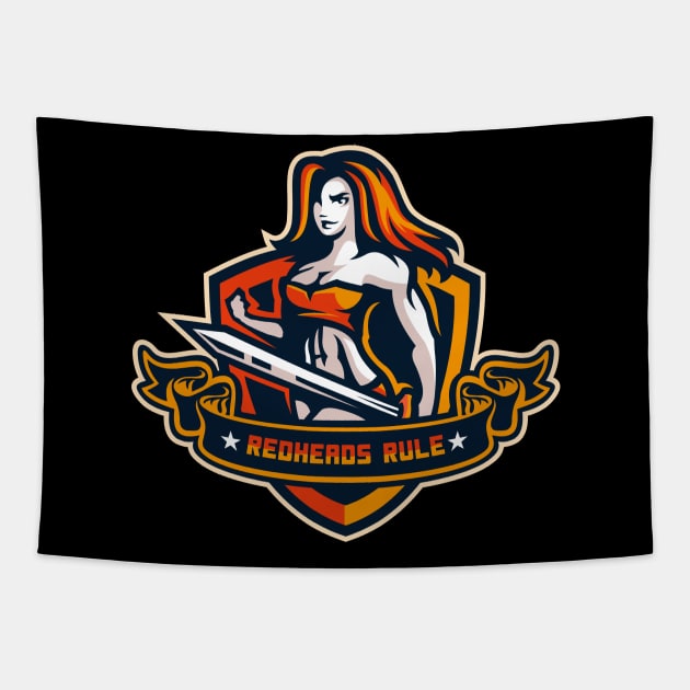 Redheads Rule Warrior Princess Emblem Tapestry by LittleBunnySunshine