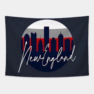 New England Skyline Football Colors Tapestry