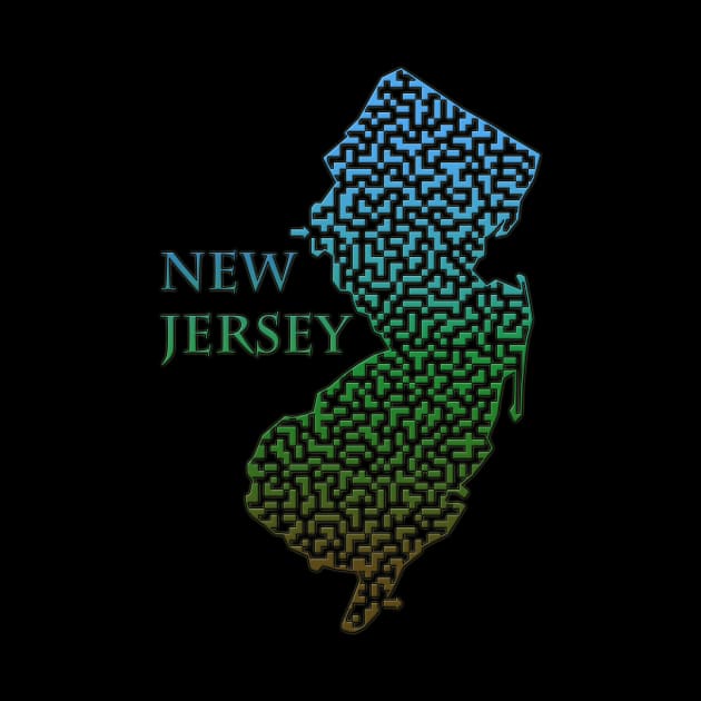 New Jersey State Outline Maze & Labyrinth by gorff