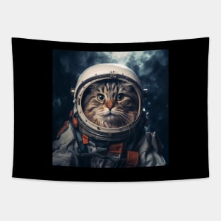 Astronaut Cat in Space - Norwegian Forest Cat Tapestry