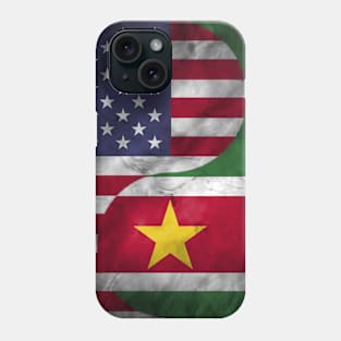 USA and Suriname Dual Flag Yin Yang Combination Phone Case