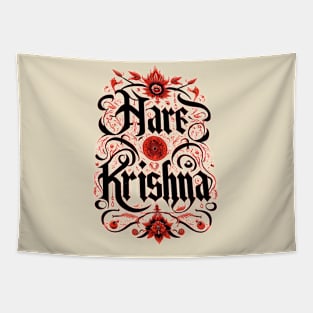 Red & Black Hare Krishna Tapestry