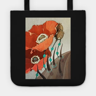 Red Opium Poppies Tote