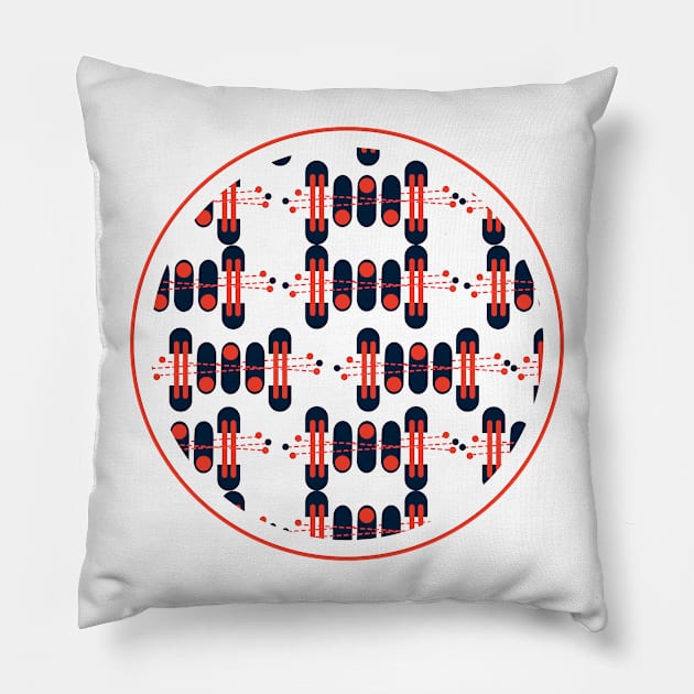 Blue-red beep boop Pillow by juliechicago