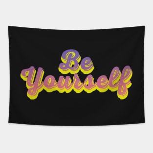 Be Yourself Purple Statement Graphic Tapestry