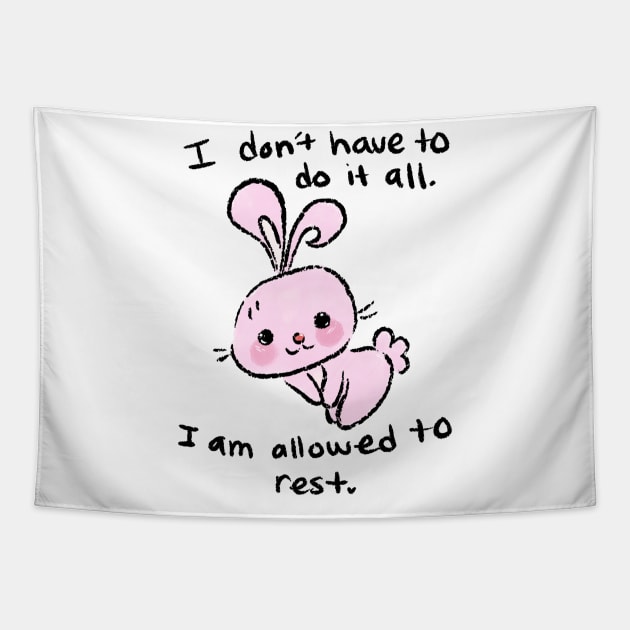 Resting Bunny Face Tapestry by The Mindful Maestra