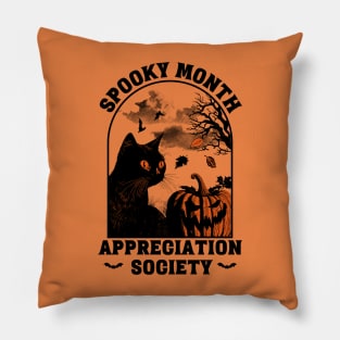 Spooky Month Appreciation Society – Halloween Black Cat Pillow