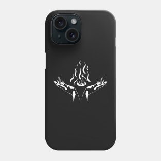 hands holding fire, silhouette Phone Case