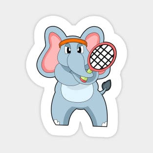 Elephant at Tennis with Tennis racket Magnet