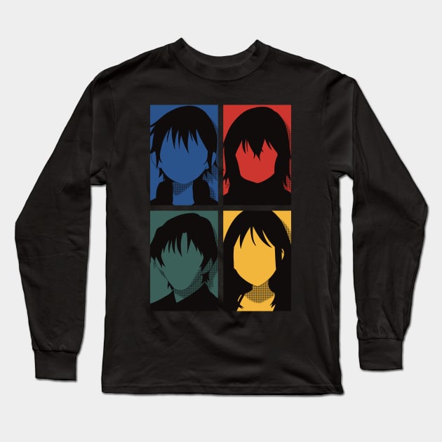 Erased anime, All main character in black and white pop art minimalist  design